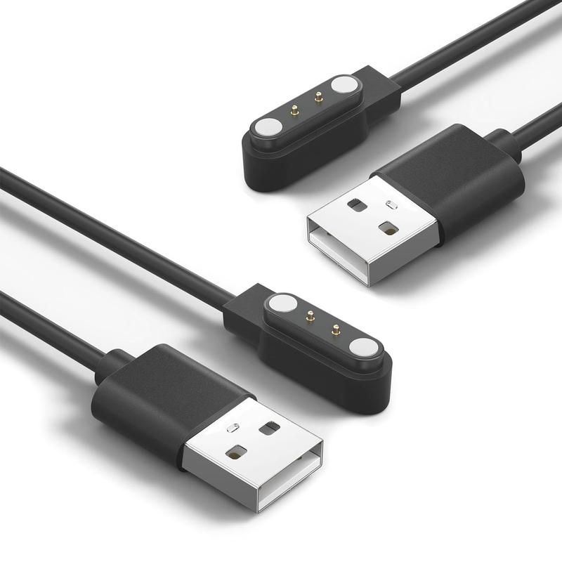 [2-Pack] Gloryfit Wacth Charger for Puqo T80/Cillso T80/Csasan T70/Matast T60  USB  , Compatible with T80 T70 T60  Watch Charger (Black&Black)