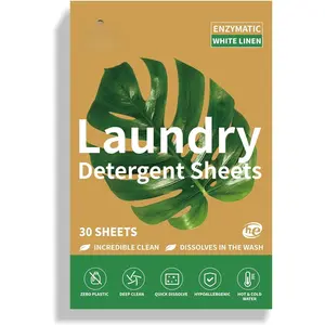 Linen Scented Laundry Detergent Sheets | 60 Loads |  Freshness & Deep Cleaning | Liquidless, Pre-Measured Eco Sheets |  & Travel Friendly