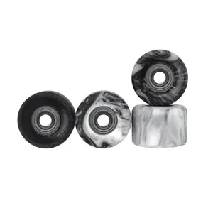 Apex Shorty Wheels - 61D Urethane - ABEC-9 Bearings - "Grey & White Swirl"