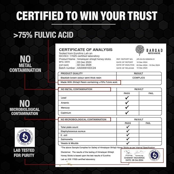 Pure Himalayan Shilajit Sticks with Organic Honey & Saffron (7 Count) | Easy Single Use Shilajit Sticks | Boosts Energy & Immunity with 85+ Trace Minerals, 75%+ Fulvic Acid