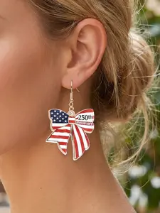American Independence Day Anniversary Gift, Versatile Acrylic Star Flag Earrings, Statement Earrings, Women's Fashion Jewelry, Perfect Holiday Present