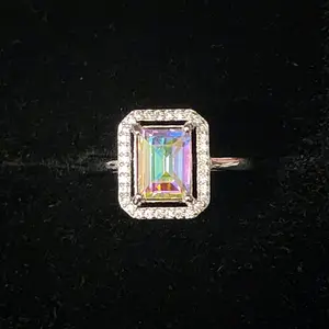 Rectangle Halo Adjustable Ring