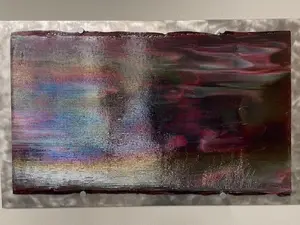 HAPPINESS 24" x 40" Fused Glass Wall Art with aluminum mount