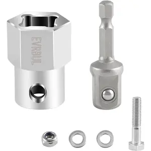 Stainless Top Wind Trailer Jack Crank Handle Adapter with a 1/2 Inch Adapter Bit