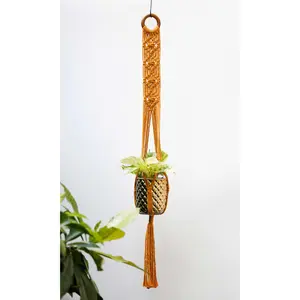 Macrame Plant Hanger - Amanda - Mustard Yellow