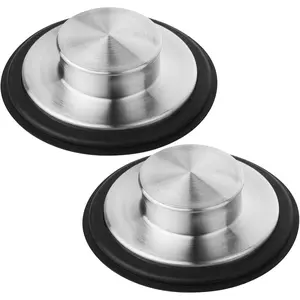 Kitchen Sink Drain Stopper Cover, 2 count Stainless Steel Garbage Disposal Stopper 3.34 Inch Drain Plug, Fits Standard Kitchen Sink Size of 3-1/2 Inch