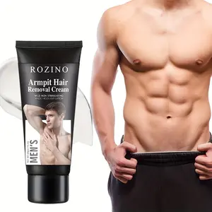 ROZINO Full Body Smoothness for Men - Painless Armpit & Chest Hair Removal Cream, Gentle Depilatory 60g