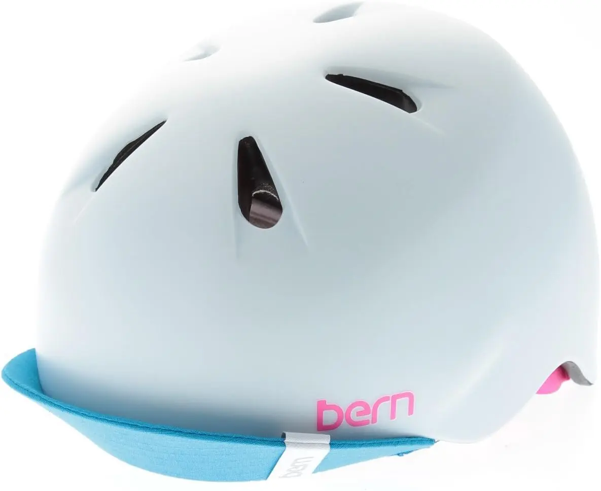 Bern Helmets Nina Kid's Safety Riding Helmet - Lightweight ZipMold Shell with Adjustable Fit and Soft Flip Visor, Satin White, Protective Gear, Children, Fun Graphics