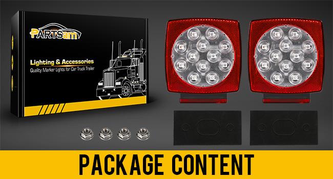 Partsam LED Side Marker Running Light Lamp for Trailers Trucks