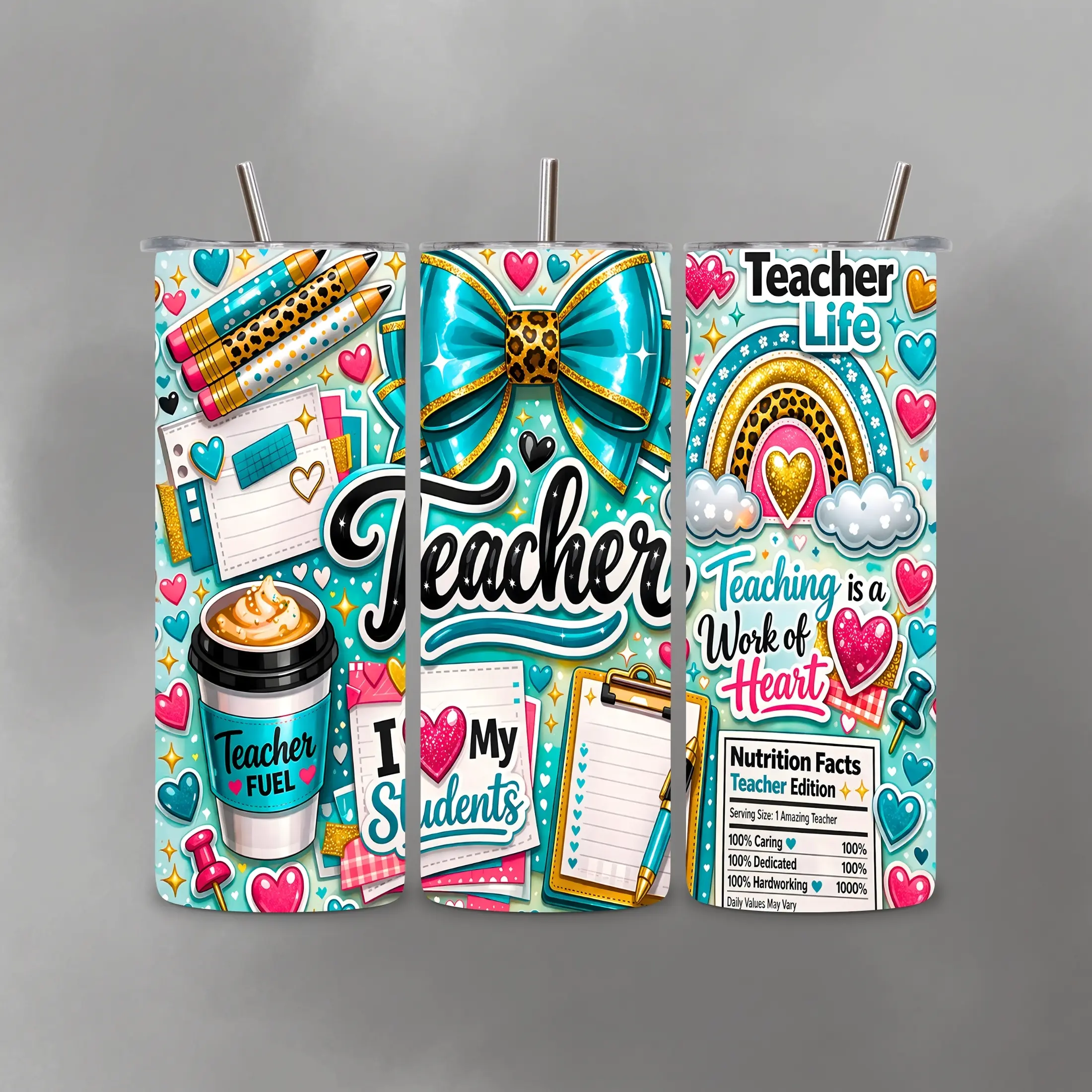 TEACHER Custom 20oz Tumbler, Insulated Drinkware Water Bottle for Daily Use