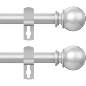 Curtain Rod for Windows 48 to 84 or 88 Inch, 2 Pack 5/8 Inch Diameter Adjustable Curtain Rods With Brackets, Heavy Duty Easy to Install Curtain Rods for Bedroom, Outdoor Curtain Rod for Patio