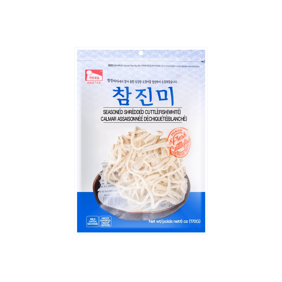 HAITAI Korean Dried Shredded Squid Snack - Refreshing Flavor, 170g - Savory Seafood Treat for Parties & Snacking