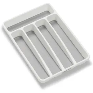 Mini White Silverware Tray for Home Organization Kitchen Organiser