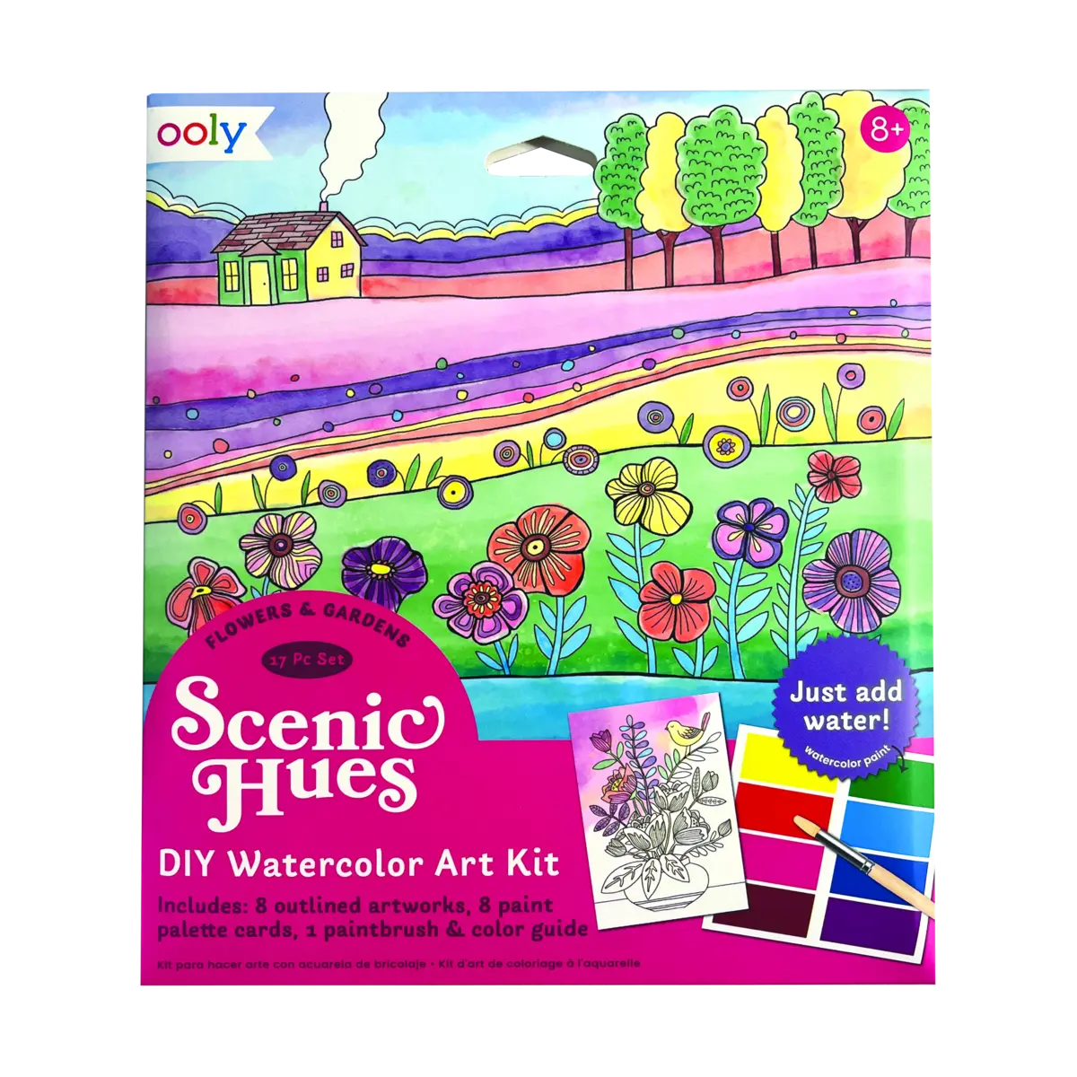 Scenic Hues DIY Watercolor Art Kit - Flowers and Gardens