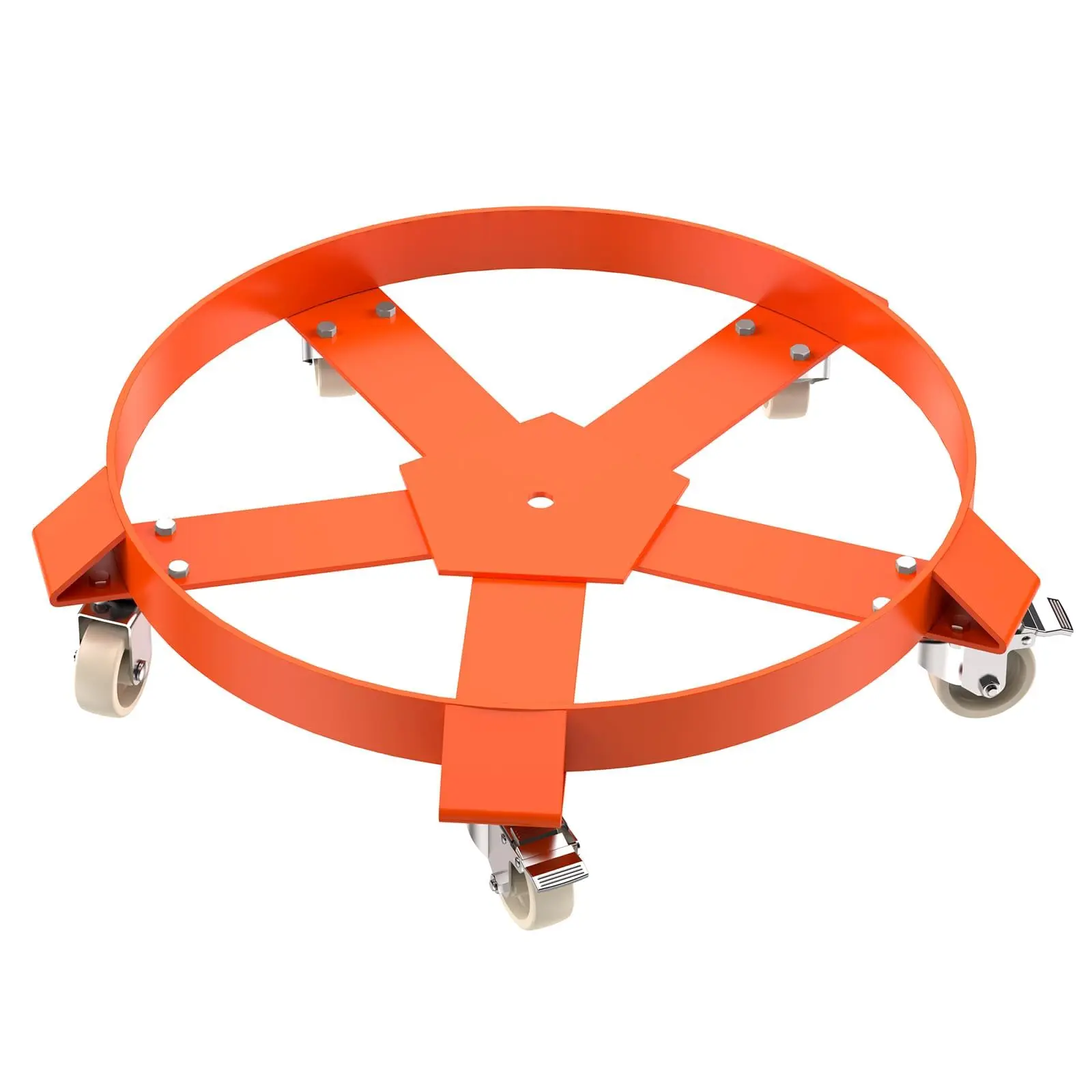 55 Gallon Drum Dolly, Heavy-Duty 1250LBS Capacity Barrel Cart with Steel Frame & 4 Swivel Casters, Non-Tipping Design for Easy Drum Transport(1 Pack)