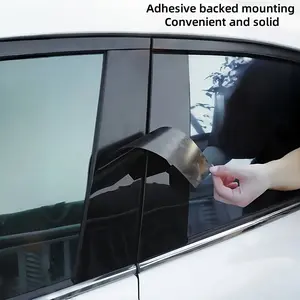 Suitable for 2018-2023 for TOYOTA Camry Polished Black Window Trim Strips Center Column Stickers Door Side Wrap Strips  Exterior Modification Accessories 8pcs Set