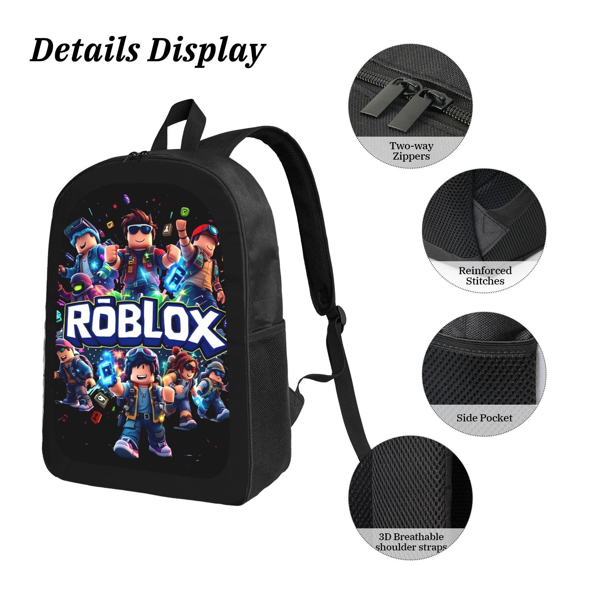 Roblox Print Backpack Set 3 Pieces with Backpack Lunch Box and Pencil Case for Kids School Boys and Girls Lightweight TK Backpack for Teenagers Trendy Tiktok School Bag Stylish Backpack for Teenagers Durable Bookbag for Students Roblox Print Backpack Set 3 Pieces with Backpack Lunch Box and Pencil Case for Kids School Boys and Girls Lightweight TK Backpack for Teenagers Trendy Tiktok School Bag Stylish Backpack for Teenagers Durable Bookbag for Students