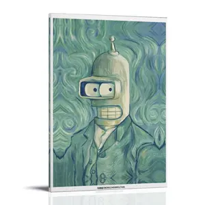 Futurama-Fender Bender Poster Posters Music Album Cover Posters Canvas Wall Art High-Resolution Vintage Band & Artist Prints for Room