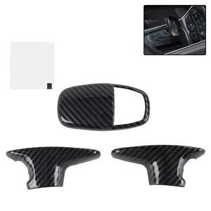 Carbon Fiber Look Car Gear Shift Decoration Cover Gear Shift Handle Sticker Trim For Dodge Charger/Challenger 2015+/Durango 2018