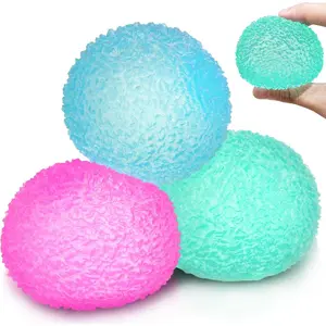 3Pc Big Soft Sensory Stress Balls, Textured Memory Gel Soft Fidget Toys, Large Sensory Soft Fidget Toy for Kids/Adults, Anxiety Relief Squeeze Ball for Autism/ADHD, Party Favors Gifts (Random Color)