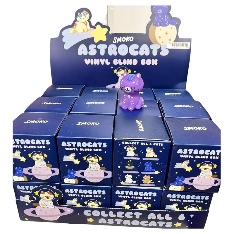 Smoko 9113174 Astro Cats Blind Box Figure, Multi Color - Pack of 24