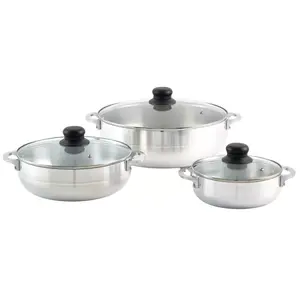3pc Basic Caldero Set with Glass Lid for Traditional Hispanic Recipes - Perfect for Cooking - Cookware, Pots