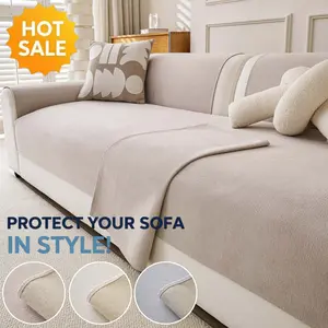 Solid color minimalist Sofa Cover, Pet-Friendly Couch Protector, Machine Washable Furniture Seat Pad, Non-Slip Backing, Multi-Color Available, Soft Modern Sofa Cover for Sectional, Loveseat & 3-Seater Sofa.