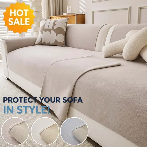 Solid color minimalist Sofa Cover, Pet-Friendly Couch Protector, Machine Washable Furniture Seat Pad, Non-Slip Backing, Multi-Color Available, Soft Modern Sofa Cover for Sectional, Loveseat & 3-Seater Sofa, Washable Sofa Slipcover, Couch Covers