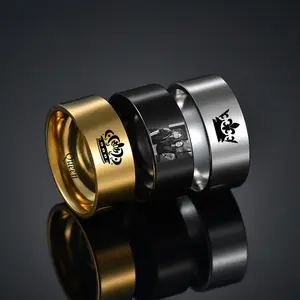 R213 Customized Engrave Couple Ring Stainless Steel Crown Men and Women Ring