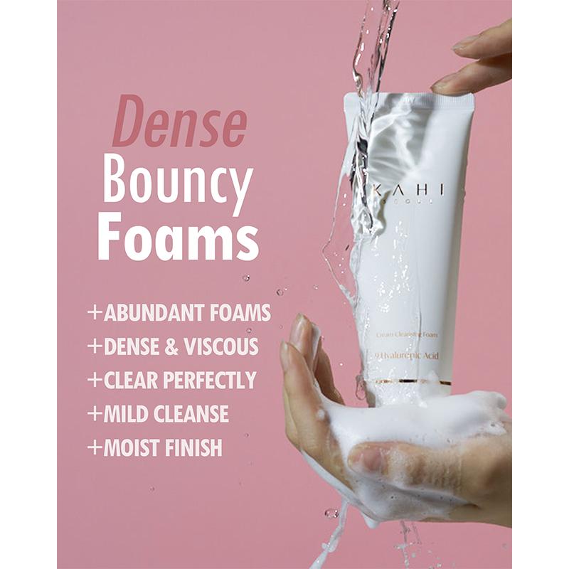 KAHI Cream Foaming Cleanser Facial Wash - Hydrating Cream to Foam Cleanser for Oily & Combination Skin - Gentle Foaming Wash w/ Collagen (2.70 fl oz)