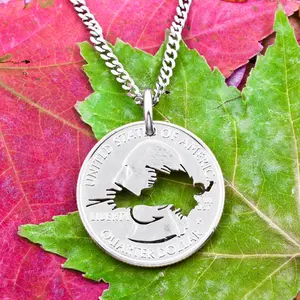 Fish Hook Bait Necklace, Silhouette Jewelry, Fisherman's Tools, Fishing Gifts, Hand Cut Coin