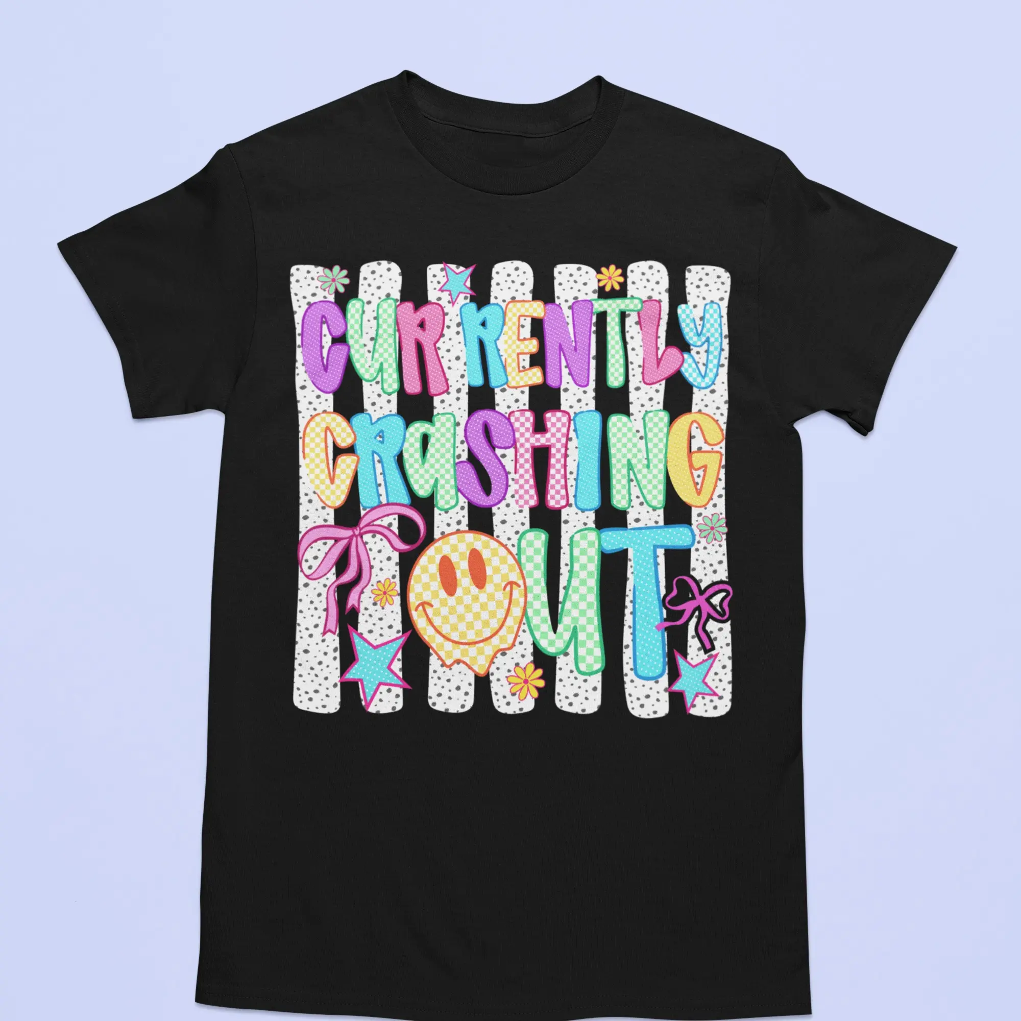 Women's Currently Crashing Out Funny Graphic T-Shirt, Casual Top