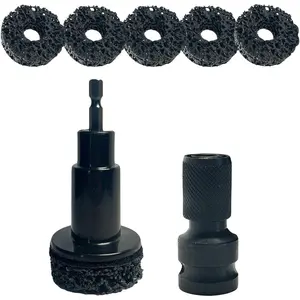 Wheel Hub Resurfacing Kit - Professional Hub Cleaning Tool & Stud Cleaner with 6 Grinding Pads for  Rotor Rust Removal, Wheely Clean Power Drill 1/2"  Wrench