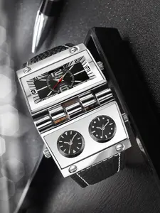 Men's Street Style Rectangle Dial Quartz Watch, Fashion Watch for Party, Daily Clothing Decor, Trendy All-match & Exquisite Watch for Birthday Gift with Box, Modern Trendy Watch, Quartz Wristwatches, Quartz Analog Watches, Fashionable Party Watch