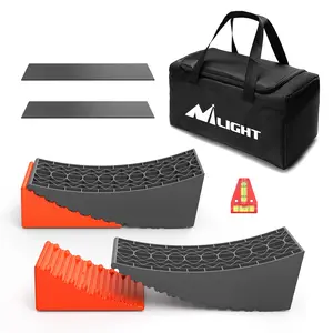 Nilight RV Leveler - 2 Pack Camper Leveling Blocks Ramp Support Dual Axles, Up to 35,000lbs, Fast RV Accessories Leveling System for Travel Trailer, Motorhome - Orange