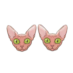 Sphynx Cat Titanium Stud Earringss