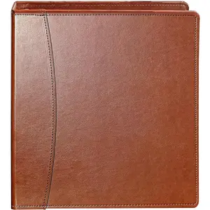 Brown Leather 3-Ring Binder - 2-Inch  - Fits Letter-Size Paper (8.5" x 11") - Built-in Interior Pockets - File Folder  Business Organizer (Brown, 2 Inch)