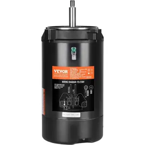VEVOR 0.75HP Pool Pump Motor, 3450 RPM High Speed, 115V (8 Amps)/ 230V (4 Amps), 80F/250V Capacitor, 1.5 SF, CCW Rotation, 56J Round Flange Replacement Motor for Swimming Pools, Spa CentersVEVOR Super Brand Day