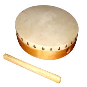 Wooden Hand Drums Size: 8" - No Jingles, Natural Goat Skin Heads With Beater. Excellent sound for School Kids