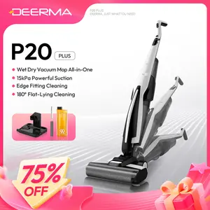 DEERMA P20 PLUS All-in-One Floor Cleaning Machine, 180° Flat Lying Wet Dry Vacuum Mop, 15kPa Super Suction Power, Edge-to-Edge Cleaning,Cordless Wet Dry Vacuum Cleaner with Self-Cleaning, Great Mother's Day Gift for Hard Floors