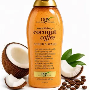 OGX Coconut Coffee Body Scrub & Wash Moisturizing Exfoliating Body Cleanser 19.5oz