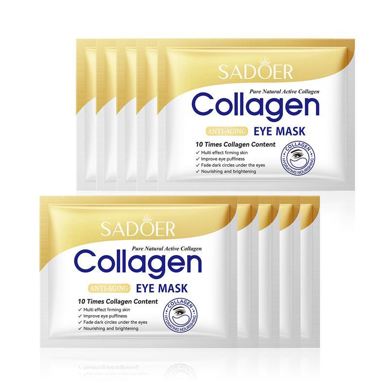 20pcs (10 Pairs) Collagen Eye Masks – Banish Dark Circles + Bags! Hydrate & Firm Eyes