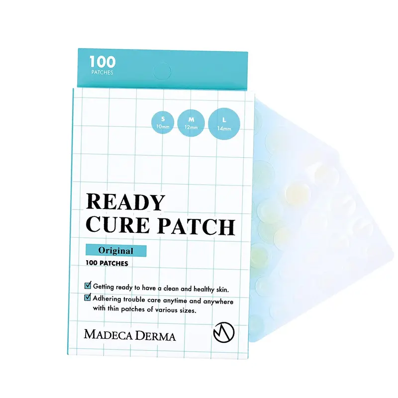 [Madeca Derma] Ready Cure Patch Original 100 Patches (Before Squeezing Acne) – Hydrocolloid Acne Patches, Pimples & Blemishes, Korean Pharmaceutical Skincare Skin Repair