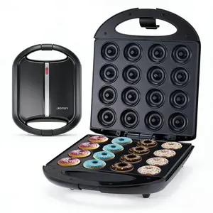 Electric Mini Donut Pancake Maker, 16-Hole Non-Stick Mini Donut Machine, Portable Electric Doughnut Maker for Breakfast, Snacks, Desserts, Perfect for Home Kitchen, Party, Kids, Fast Heating, Easy to Clean, Ideal Gift for Baking Lovers