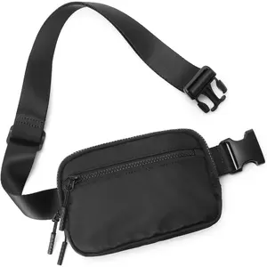 Fanny Packs for Women Men, Belt Bag with 4 Zipper Pockets, Fashion Waist Packs, Lightweight Crossbody Bags with Adjustable Strap for Workout/Running/Hiking