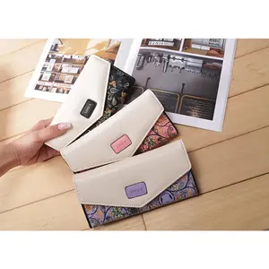 Fashion Women Leather Envelope Clutch Wallet Long Card Holder Purse Bag Handbag Embroidered Coin Pocket