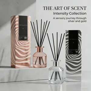 Reed Diffuser Set, Clean 3.4 fl oz Scented Diffuser with Sticks Home Fragrance Reed Diffuser for Bathroom Shelf Decor