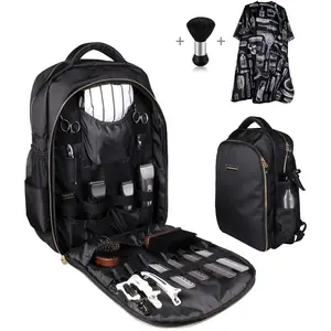 Barber Clippers Backpack for Barbers, with 1PCS Barber Cape & Barber Brush, Large Capacity, Pure Copper Zipper, Waterproof, Professional Backpack for Hair Cutting Tools Barber Accessories