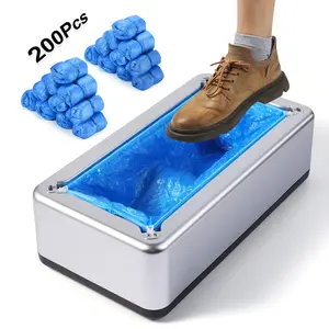 LYSHIYI Shoe Covers Dispenser with 200pcs Shoe Cover Disposable Non Slip, User-Friendly and Durable Shoe Cover Machine, Fits Size Up to 11 US Men, Widely Applicable in Indoor, Hospital(Silver) Household Items