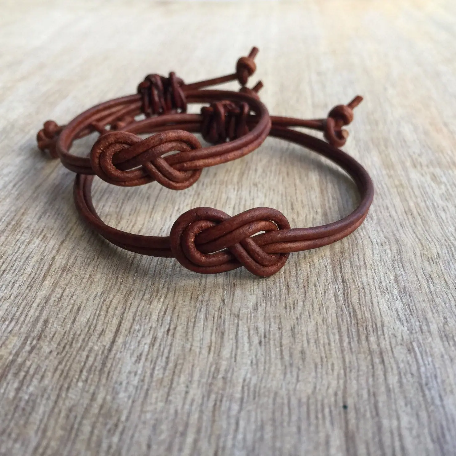St. Pete Brown Leather Couples Bracelets